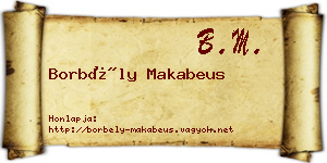 Borbély Makabeus névjegykártya